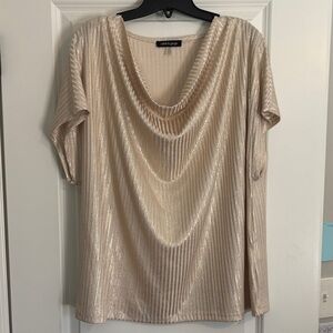 Cable & Gauge Gold Shimmer Cowl Neck Top